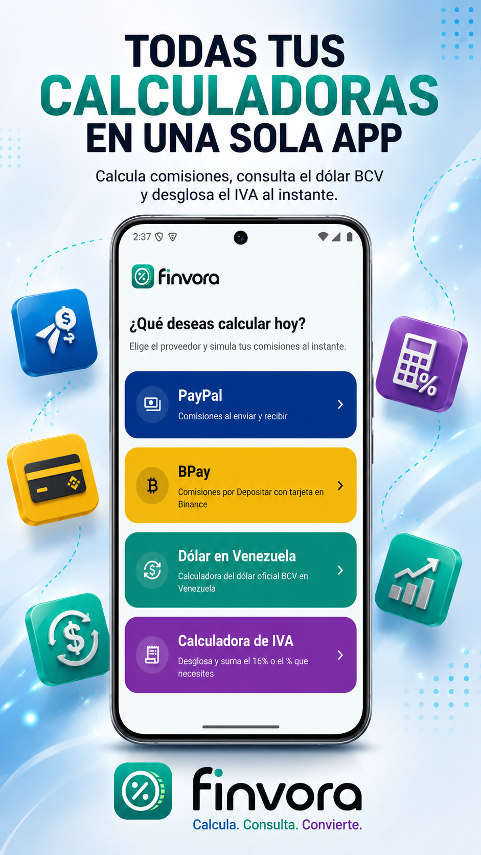 App Finvora en un teléfono